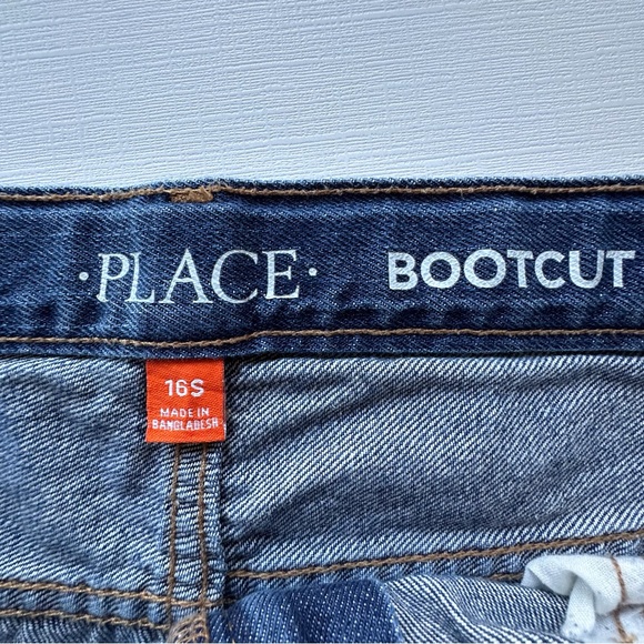 Children’s Place medium wash blue bootcut‎ denim jeans boys 16s adjustable waist - Picture 3 of 13